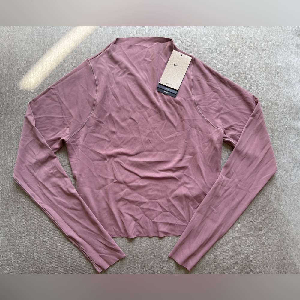 Nike Dry Fit Long Sleeve Top Mauve Brown Color Size L